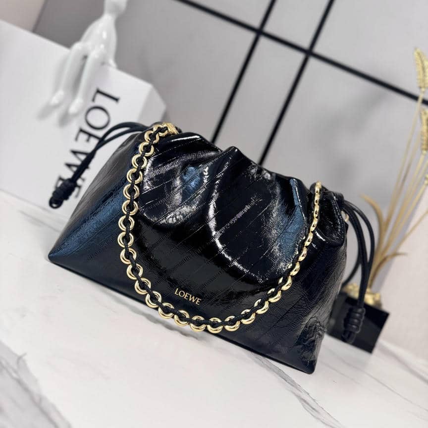 0006-Flamenco Metal Chain Lambskin (Snakeskin)